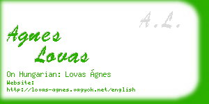 agnes lovas business card
